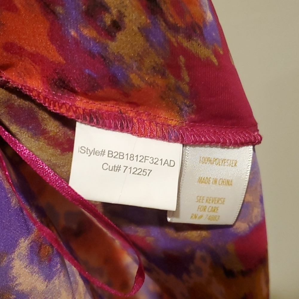 ❤ ADIVA SATIN SLEEVELESS WATERCOLOR TOP / BLOUSE, SMALL - Picture 4 of 4